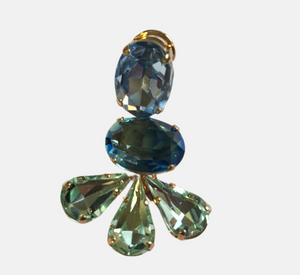 Anton Heunis - Teardrop Cubic Zirconia Dangle Earrings in Gold, Green and Blue