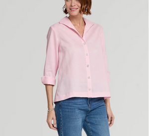 Hinson Wu - Lara 3/4 Sleeve Linen Shirt in Soft Pink