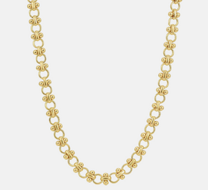 Leeada Jewelry - Chloe + Sign and Circle Chain Necklace in Gold