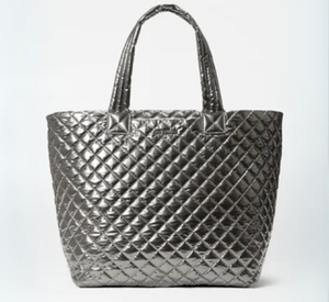 MZ Wallace - Large Metro Tote Deluxe in Pewter Metallic