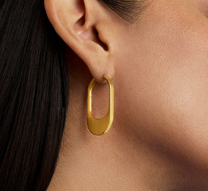 Dean Davidson - Crosby Oval Hinged Hoops in Gold