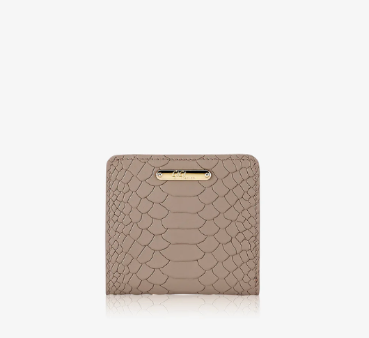 Gigi New York - Mini Foldover Wallet in Stone Embossed Python Leather