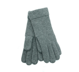 PORTOLANO - Cashmere Honeycomb Gloves in Grey