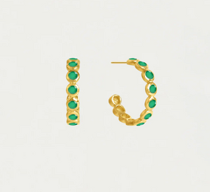 Dean Davidson Design - Eternity Small Gold Hoops in Green Onyx