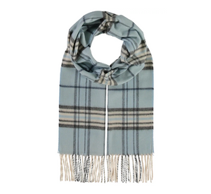 FRAAS SCARF COMPANY - Plaid Cashmink Scarf in Light Blue