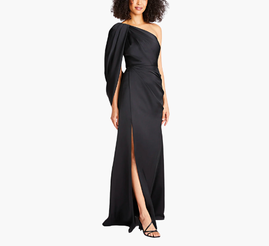 theia one shoulder dress Theia Women's Carol Sequined Tulle One-Shoulder Gown - Aqua Mist
