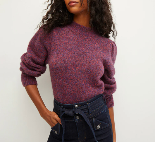 Veronica Beard - Komal Cotton-Alpaca Pullover in Red/Multi