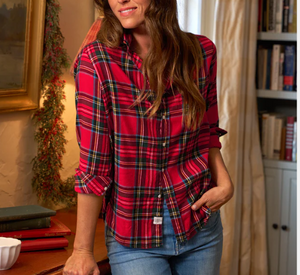 Frank & Eileen - Relaxed Plaid Button Up Shirt in Red Multi