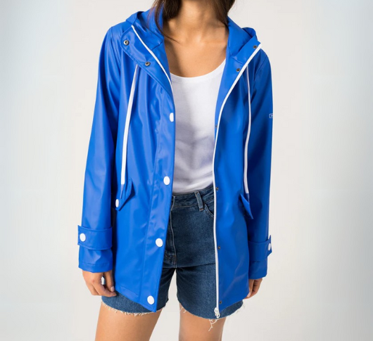 SAINT JAMES - Waterproof Raincoat with Hood in Royal Blue