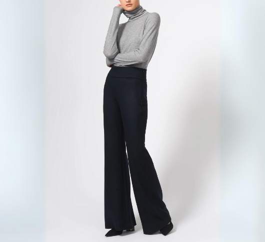 Kal Rieman - Wide Leg Felted Jersey Pant in Midnight