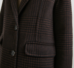 Rails - Gallery Long Wool Coat in Espresso Houndstooth