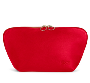
            
                Load image into Gallery viewer, Kusshi - Leather Signature Makeup Bag in Red/Leopard
            
        