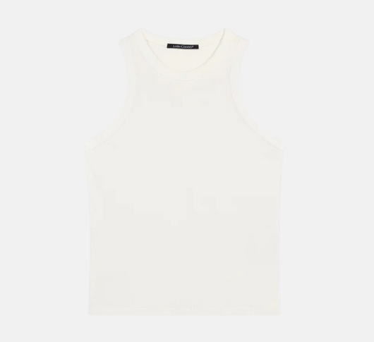 Luisa Cerano - Ribbed Tank in Off White