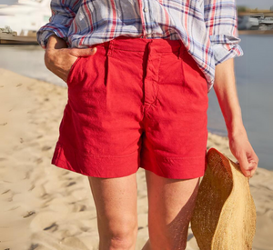 Frank & Eileen - Waterford Linen Walking Short in Double Decker Red