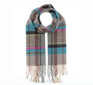 FRAAS SCARF COMPANY - Colored Multi Glen Plaid in Pink