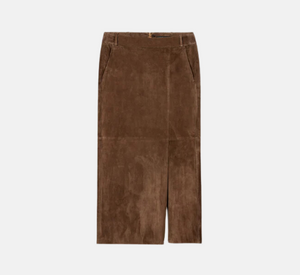 Luisa Cerano - Suede Pencil Skirt in Hazelnut