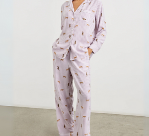 RAILS - Luna Pajama Set in Rose Stripe Cats