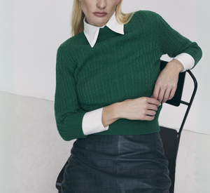 Iris Setlakwe - Cable Knit Longsleeve Sweater in Moss