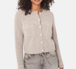 Repeat - Trapunto Stitch Cardigan in Hazel