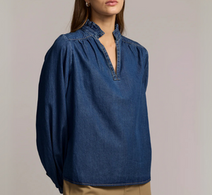 HINSON WU - Vanessa Long Sleeve Denim Top in Dark Wash