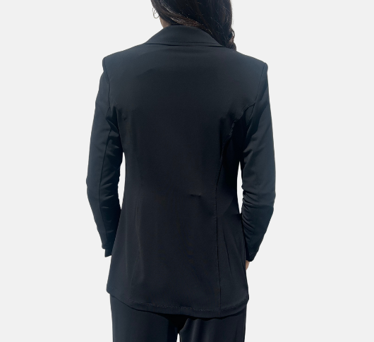 Iris - Jersey One-Button Jacket in Black