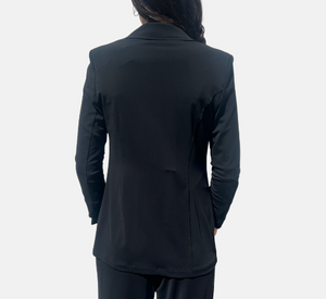 Iris - Jersey One-Button Jacket in Black