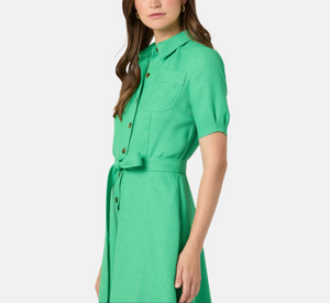Shoshanna - Dillon Midi Collared Dress in Spring Green