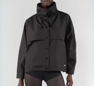 OOF - Short Water Repellent Jacket with Hood in Black