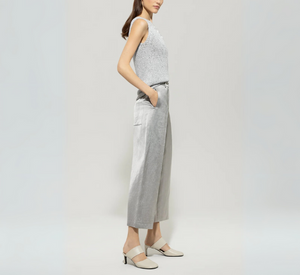 Luisa Cerano - Satin Straight Leg Pants in Grey