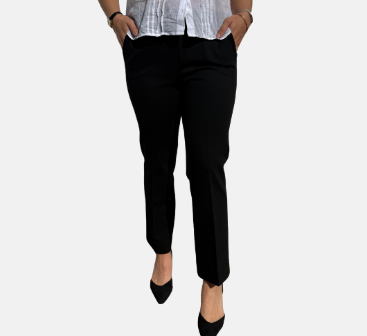 Via Masini - Pant with Side Zipper in Black