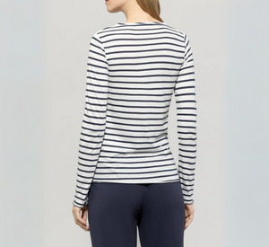 LUISA CERANO - Long sleeve Striped Top in Navy and White