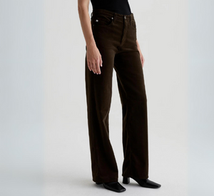 AG Jeans - Kora Wide Leg Fine Wale Corduroy in Rich Umber