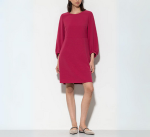 Luisa Cerano - Crepe Banded Cuff Dress in Berry Pink