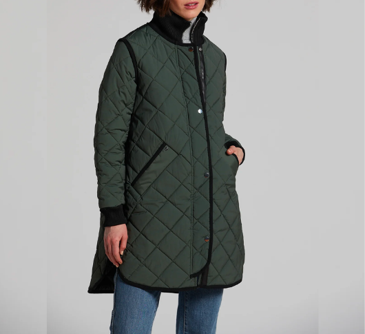 
            
                Load image into Gallery viewer, Adroit Atelier - Libby Quilted Full Zip Coat in Kombu Green
            
        