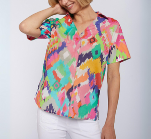 Vilagallo - Chantal Acuarela Ikat Shirt