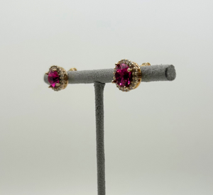 Anton Heunis - Round Stud in Pink and Gold