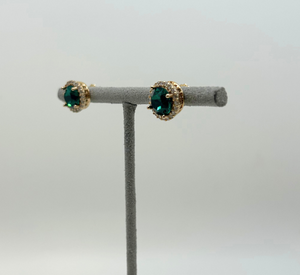 Anton Heunis - Round Stud in Emerald and Gold