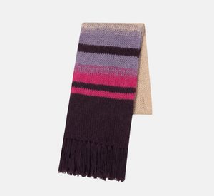 Luisa Cerano - Alpaca Blend Striped Scarf in Purple Multi