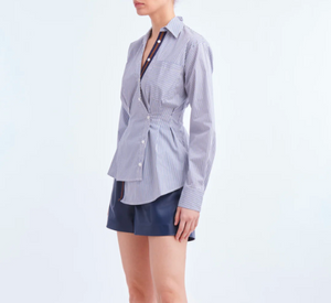 
            
                Load image into Gallery viewer, Veronica Beard - Rosamund Shirt in Blue/Offwhite
            
        