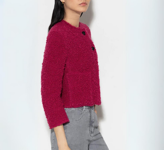 Luisa Cerano - Boucle Short Jacket in Berry Pink