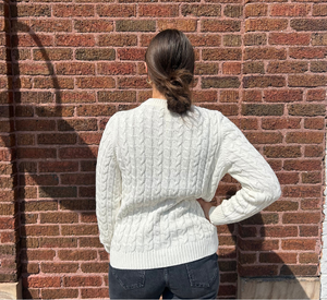 Skovhuus - Cotton Cable Knit Sweater in Cream