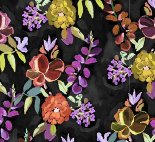 Echo - Happy Floral Wrap in Black