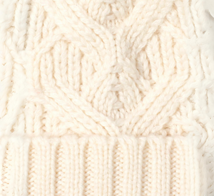 
            
                Load image into Gallery viewer, Echo - Loopy Cable Pom Hat in Ivory
            
        