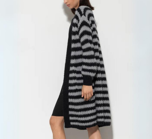 Luisa Cerano - Striped Long Wool Alpaca Sweater