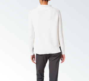
            
                Load image into Gallery viewer, Kinross Cashmere - Garter Funnel Sweater in Winter White
            
        