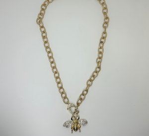 Elisabeth Pohle - Bee Necklace with Crystals in Gold