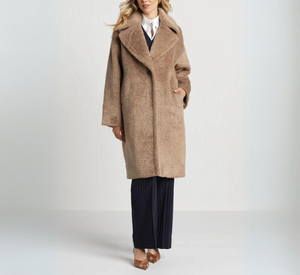 Adroit Atelier - Polly Faux Fur Long Coat in Latte