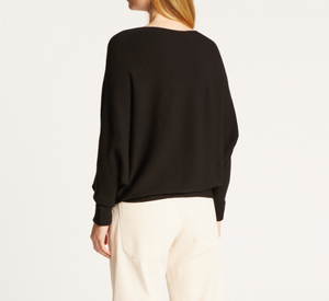 Maison Montagut - Ruby Rib Wedge Boatneck Top in Black