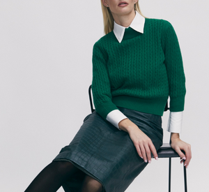 Iris Setlakwe - Cable Knit Longsleeve Sweater in Moss