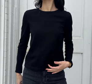 Rails - Cotton-Cashmere Blend Long Sleeve Tee in Black